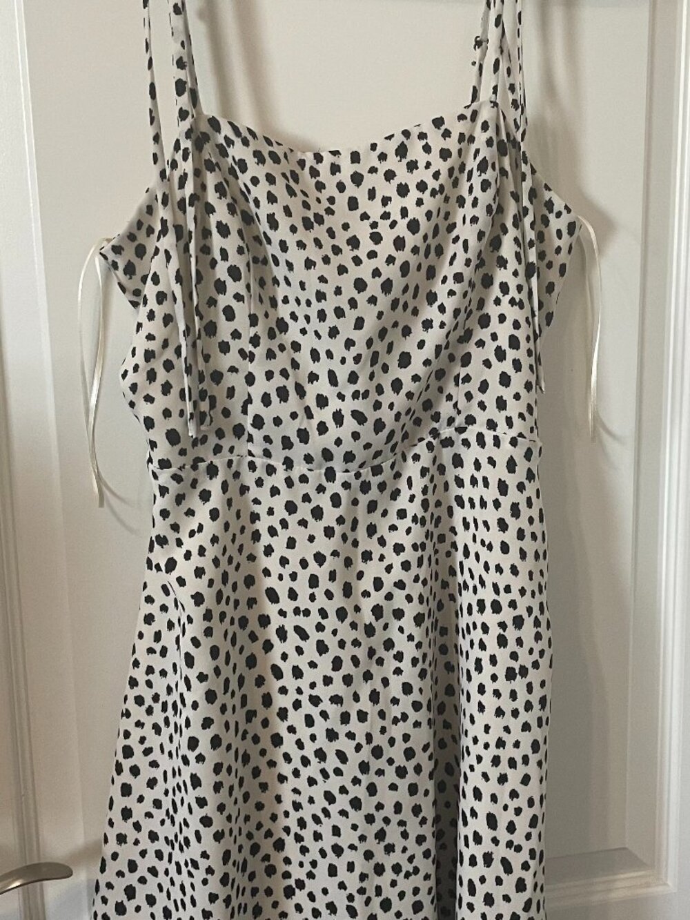 NWOT GB Leopard White/Black Print mini dress Spaghetti Straps Small